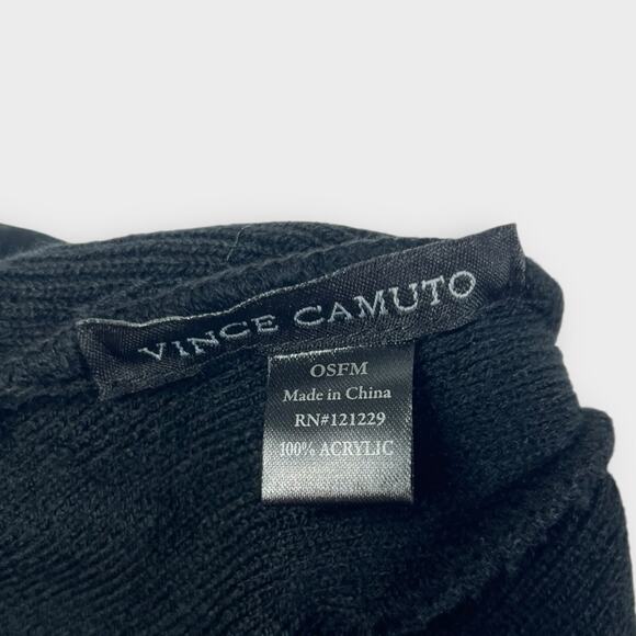 Vince Camuto Ribbed Knit Cuff Beanie in Black NEW - Picture 3 of 4